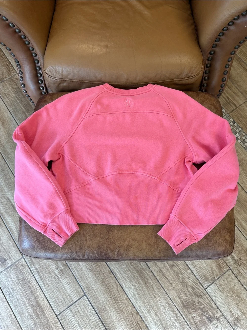 Lululemon Scuba Oversized Pullover Wordmark LOGO Sz XS/S Sakura Pink GRAPHIC